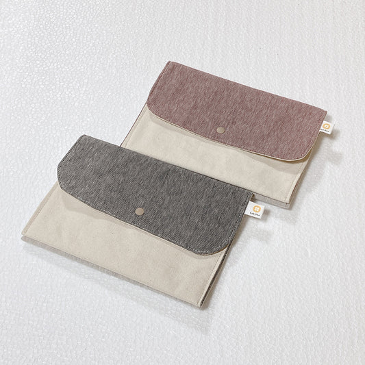 【Tsunis designコラボ】柿渋染め オーガニック綿 消臭・抗菌 母子手帳ポーチ