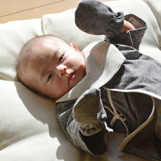 柿渋染め/柔らかニット オーガニック綿 消臭・抗菌 ベビーミトン