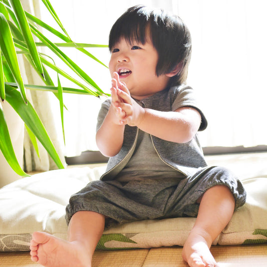 柿渋染め/柔らかニット オーガニック綿 消臭・抗菌 ベビーかぼちゃパンツ