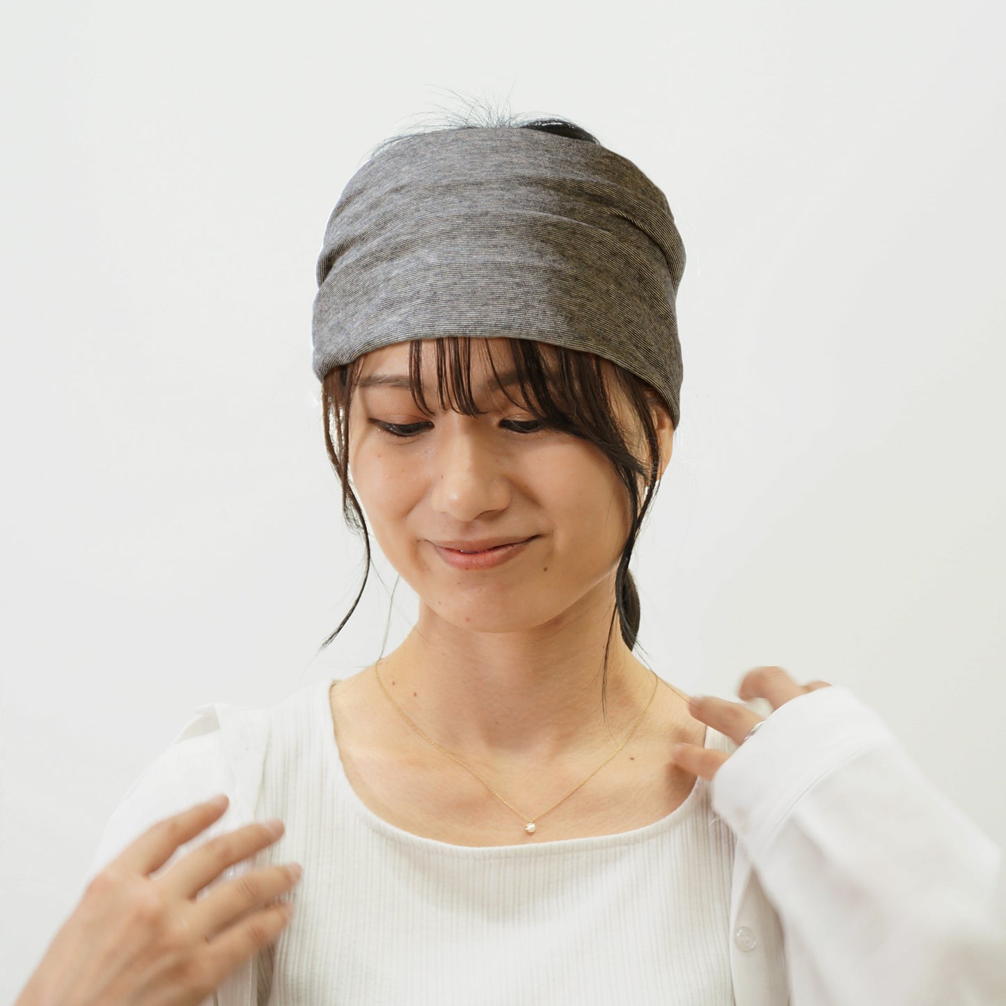 柿渋染め/柔らかニット オーガニック綿 消臭・抗菌 ヘアバンド