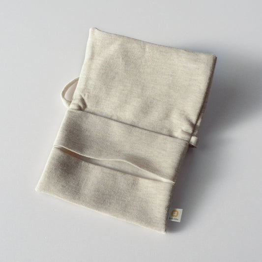 柿渋染め/柔らかニット オーガニック綿 消臭・抗菌 おでかけティッシュバッグ