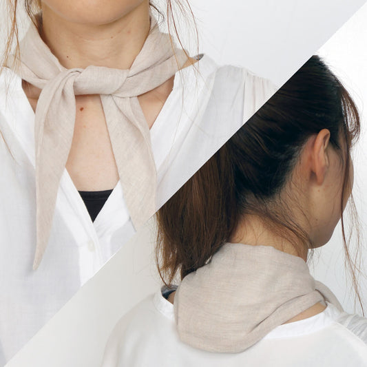 柿渋染め/爽やかガーゼ オーガニック綿 消臭・抗菌UVカットスカーフ