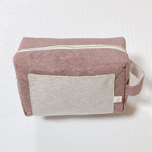 【Tsunis designコラボ】柿渋染め オーガニック綿 消臭・抗菌 おむつポーチ
