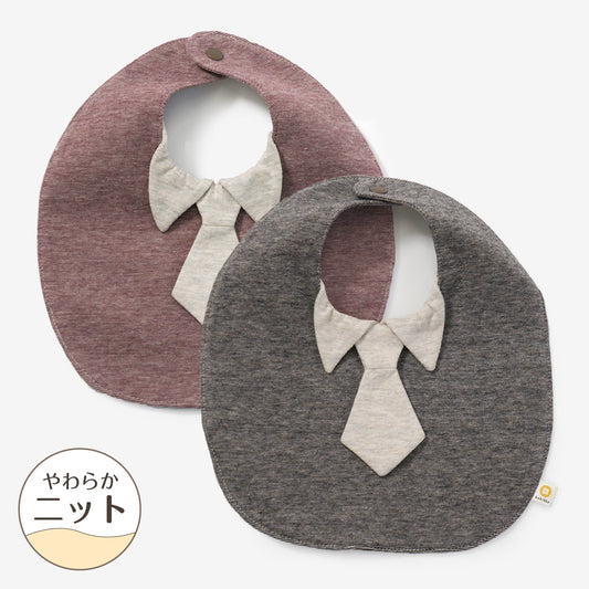 柿渋染め/柔らかニット オーガニック綿 消臭・抗菌 ネクタイ襟スタイ