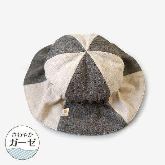 柿渋染め/爽やかガーゼ オーガニック綿 消臭・抗菌 ベビー丸帽子
